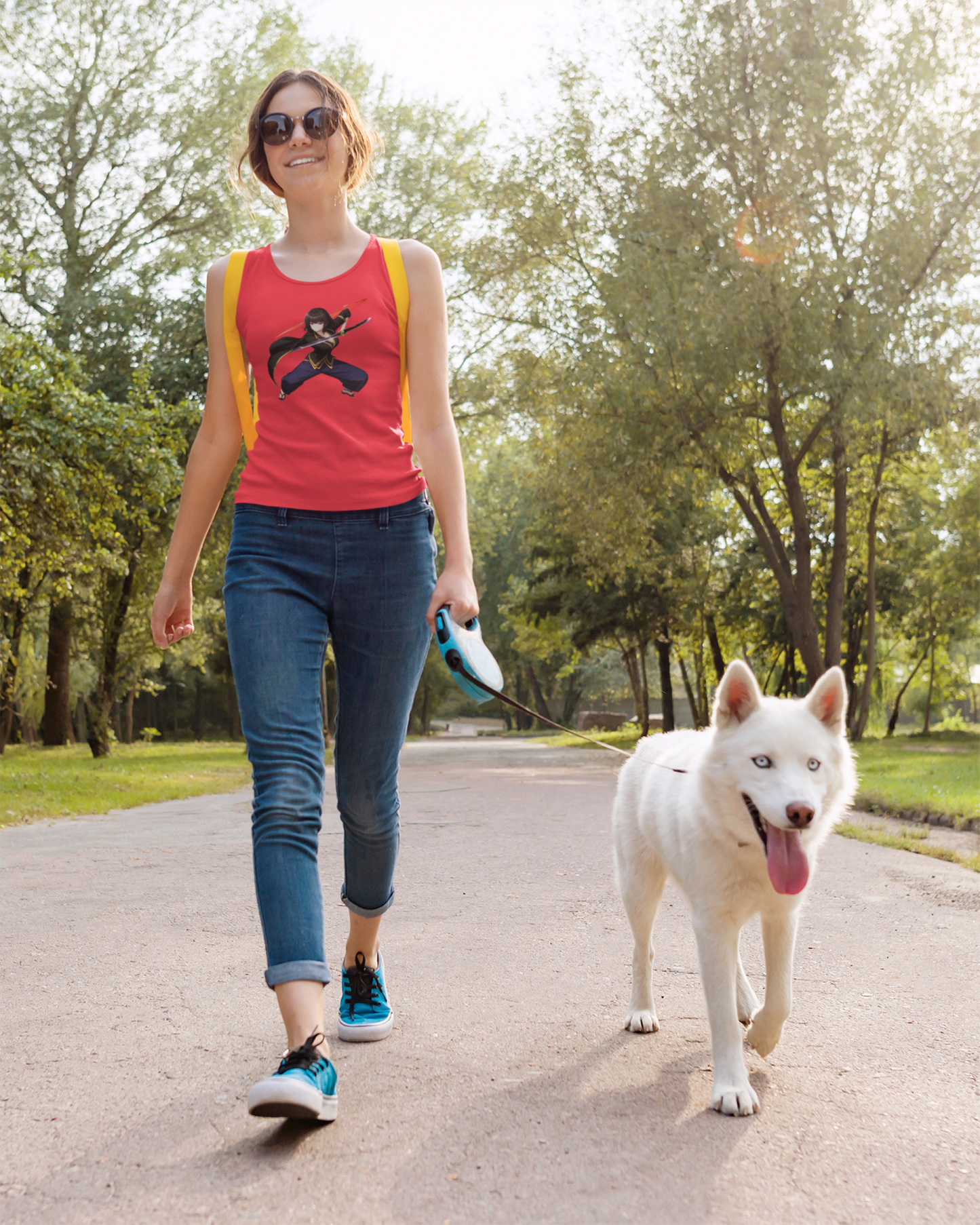 Anime Sword Warrior Girl | Cool Summer Tank Top | Festivals Workout Beach Streetwear