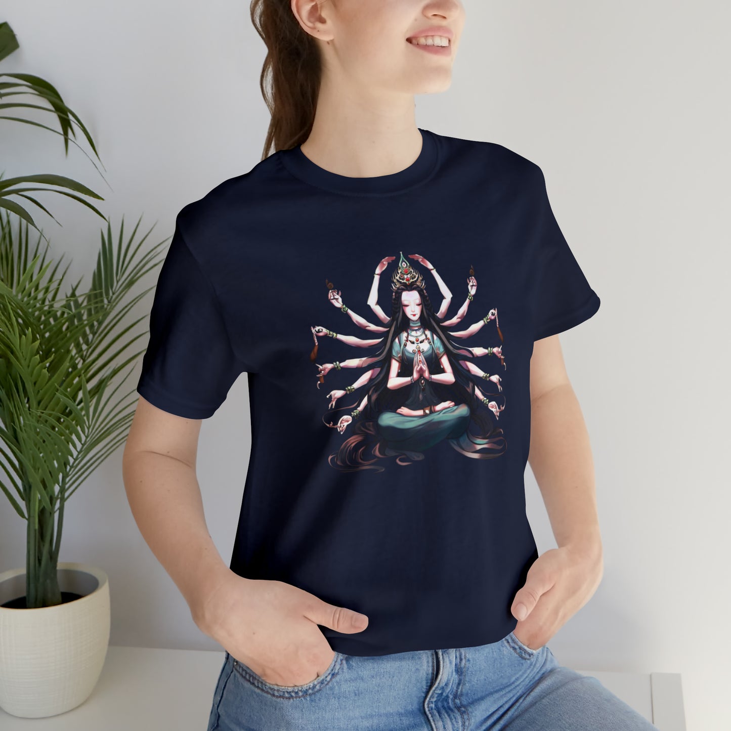 Goddess of Compassion Meditation T-Shirt | Summer Casual Hangout Top | Workout Beach Streetwear Festivals