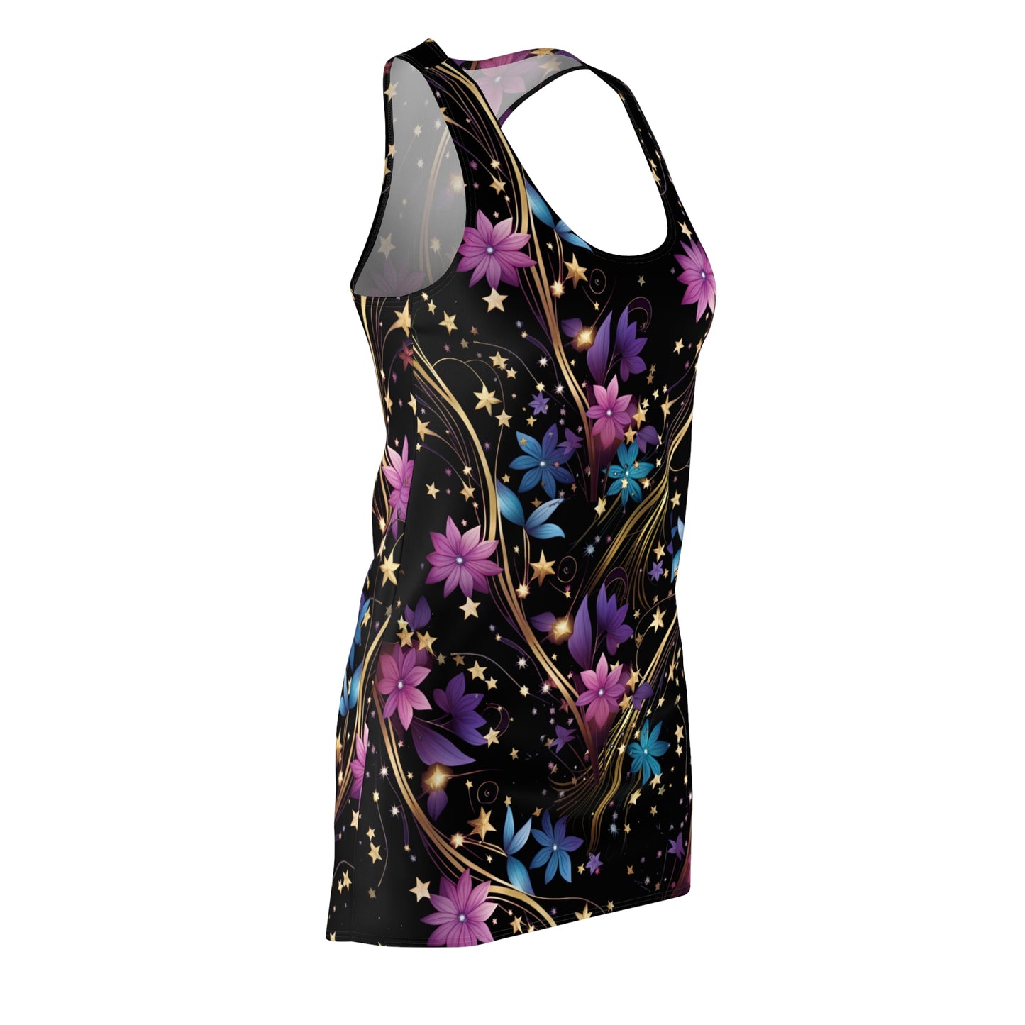 Floral Stars Print Women's Racerback Dress