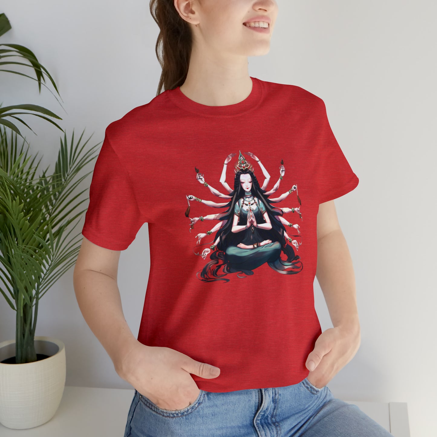 Goddess of Compassion Meditation T-Shirt | Summer Casual Hangout Top | Workout Beach Streetwear Festivals