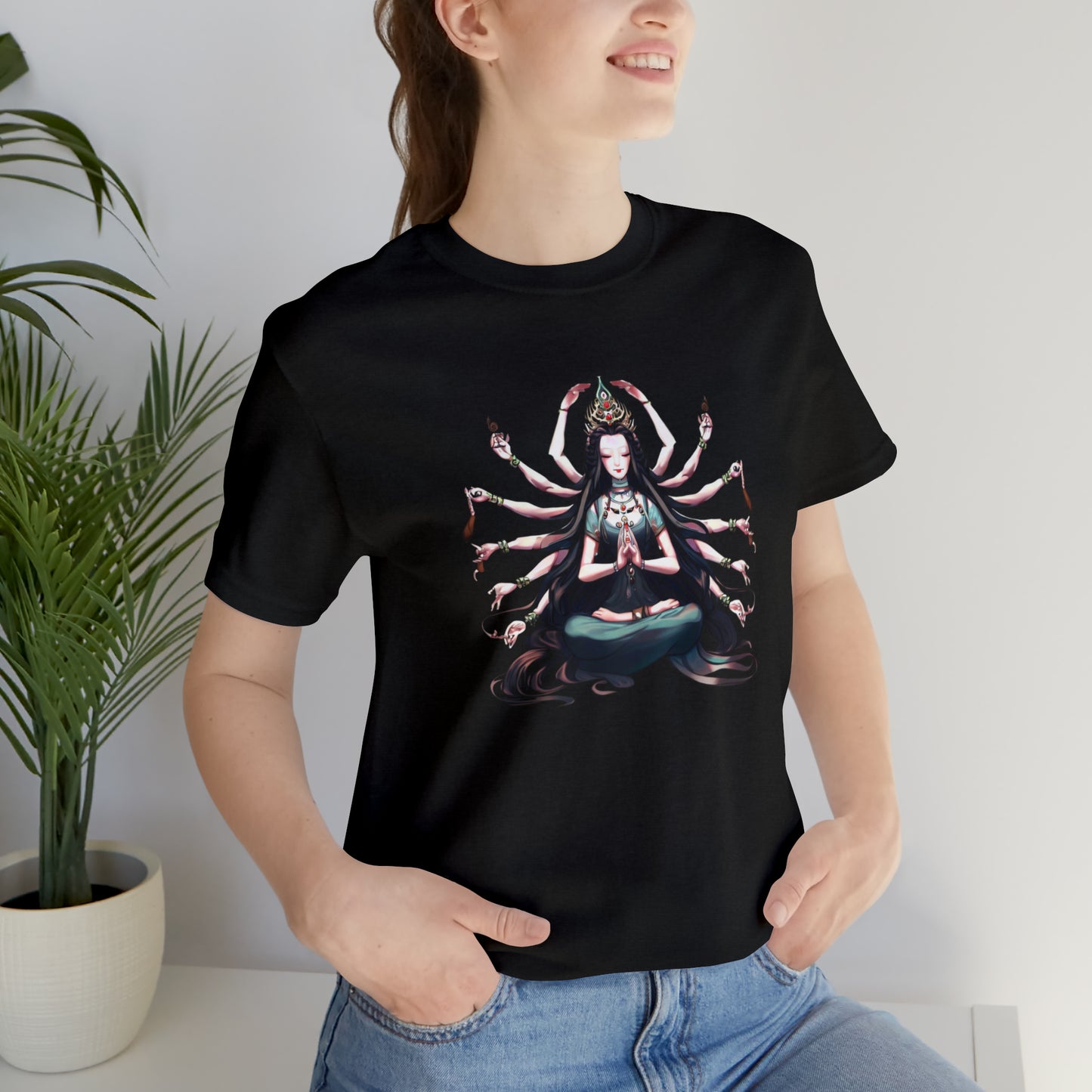 Goddess of Compassion Meditation T-Shirt | Summer Casual Hangout Top | Workout Beach Streetwear Festivals