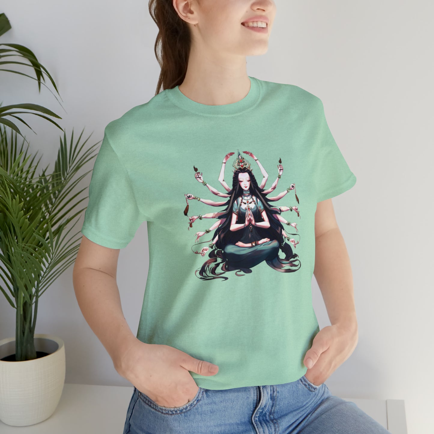 Goddess of Compassion Meditation T-Shirt | Summer Casual Hangout Top | Workout Beach Streetwear Festivals