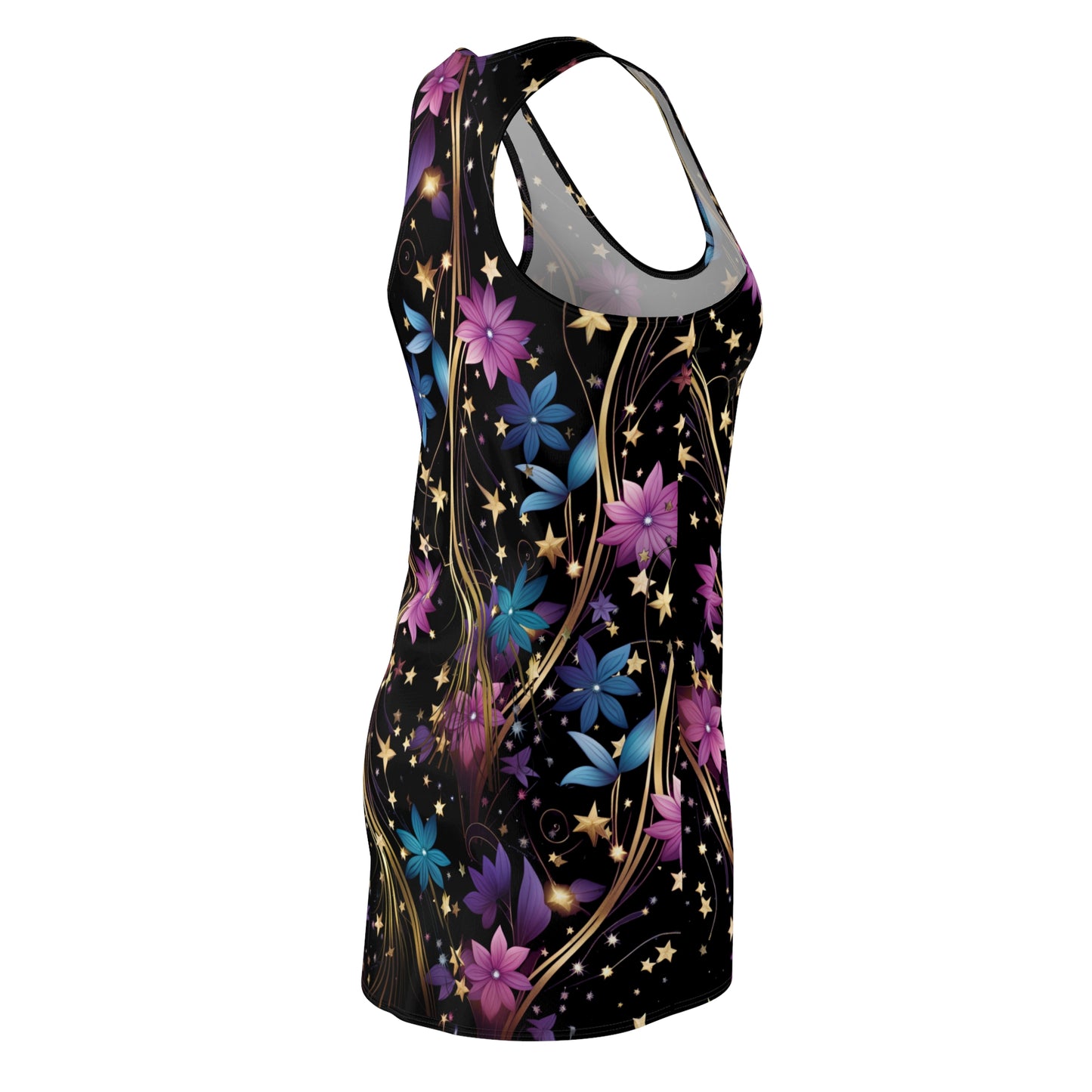 Floral Stars Print Women's Racerback Dress