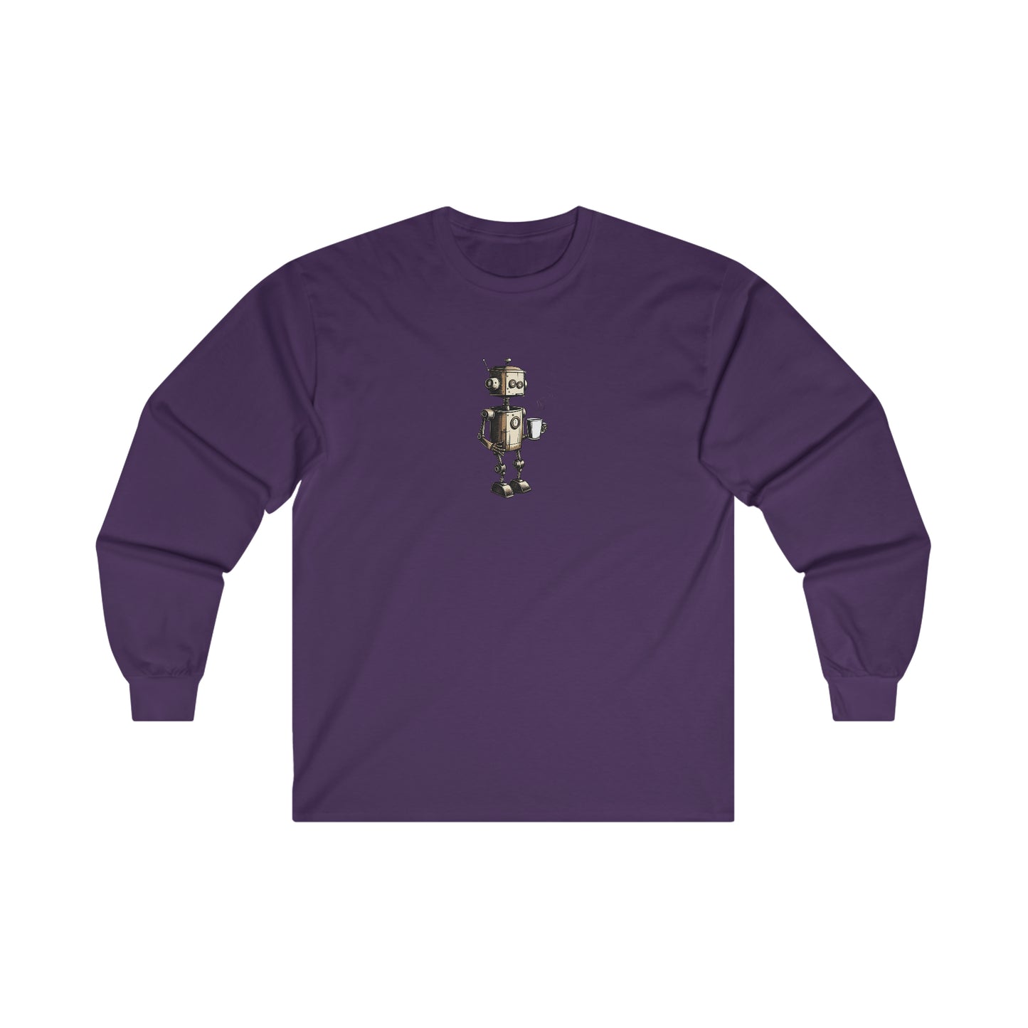 Caffeine Fuel Cotton Long Sleeve Tee | Coffee, Caffeine Lovers | Casual Hangout Streetwear T-Shirts | Gift Shirt