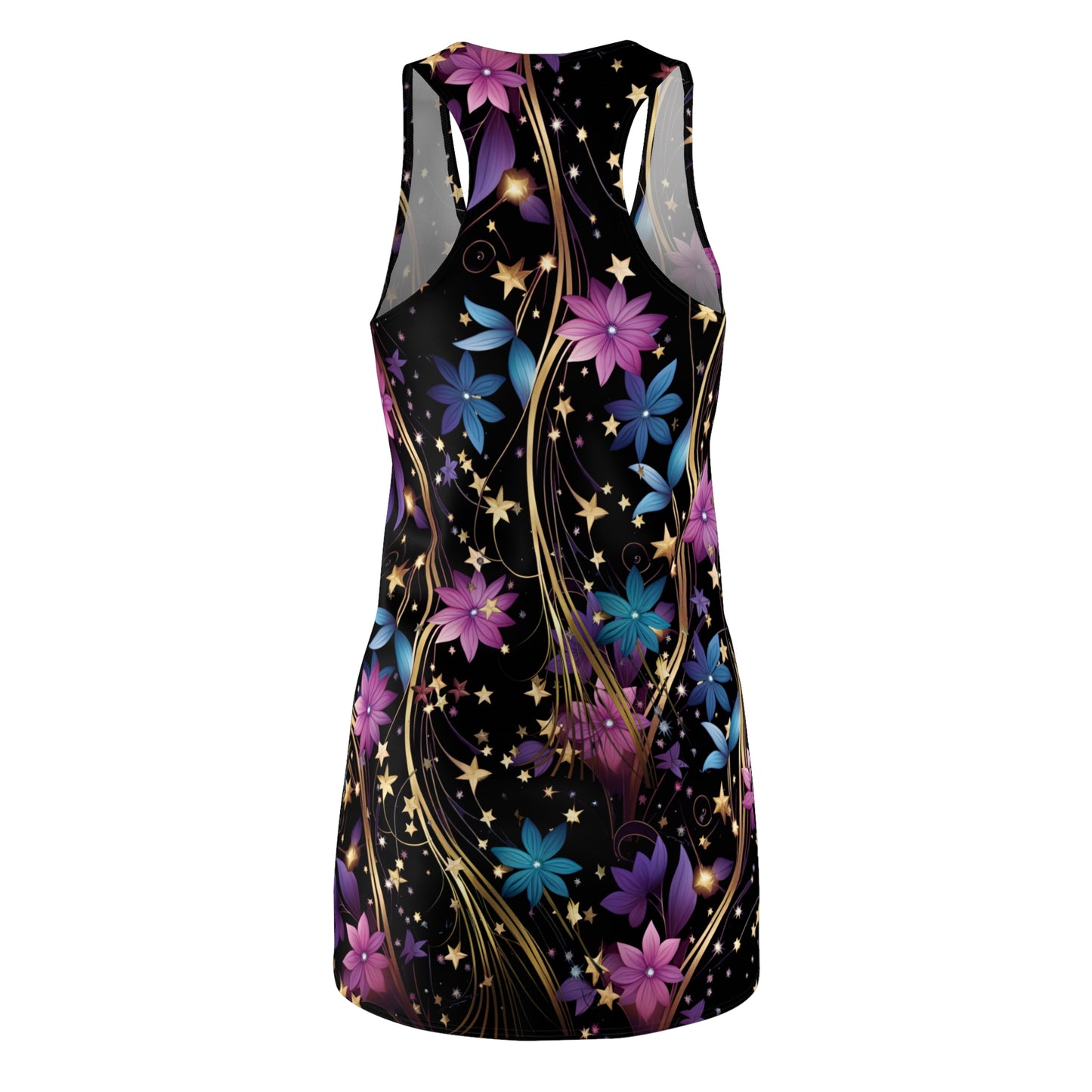 Floral Stars Print Women's Racerback Dress