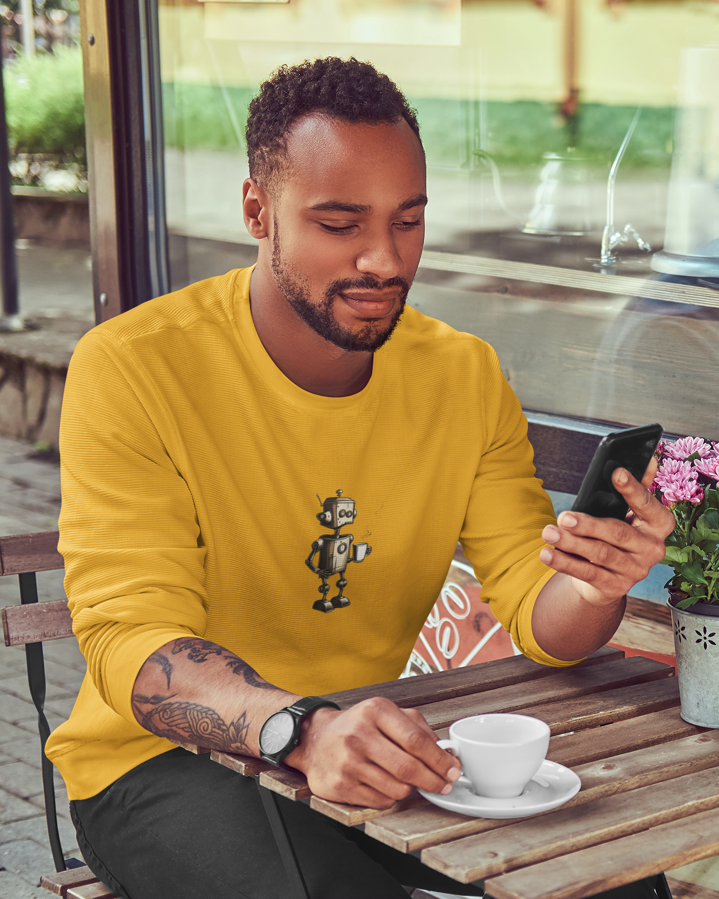 Caffeine Fuel Cotton Long Sleeve Tee | Coffee, Caffeine Lovers | Casual Hangout Streetwear T-Shirts | Gift Shirt