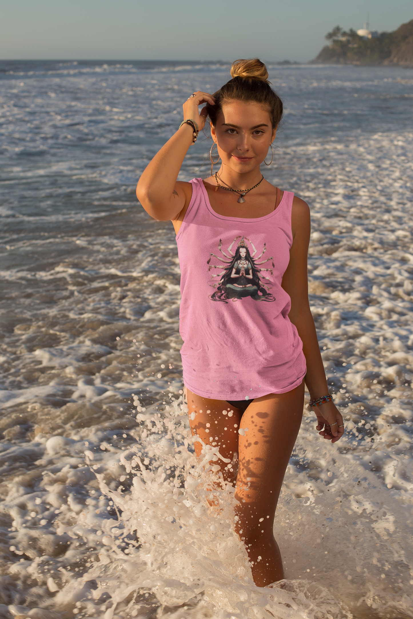 Goddess of Compassion Meditation Tank Top| Hip Cool Summer Casual Hangout Top | Workout Beach Streetwear