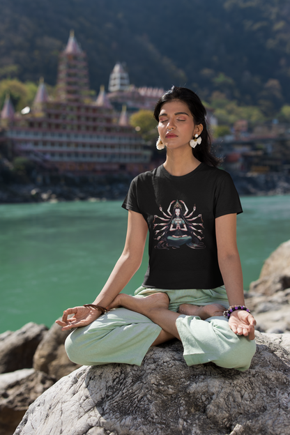Goddess of Compassion Meditation T-Shirt | Summer Casual Hangout Top | Workout Beach Streetwear Festivals