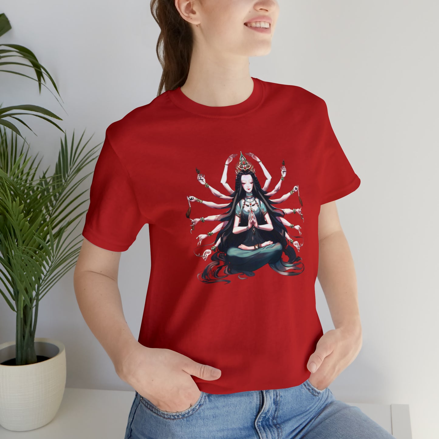 Goddess of Compassion Meditation T-Shirt | Summer Casual Hangout Top | Workout Beach Streetwear Festivals