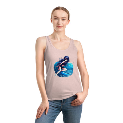 Surfer Girl Anime Tank Top | Beach Surf Tee | Summer Casual Hangout Tee