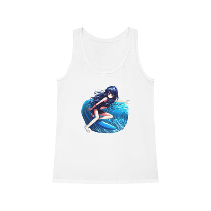 Surfer Girl Anime Tank Top | Beach Surf Tee | Summer Casual Hangout Tee