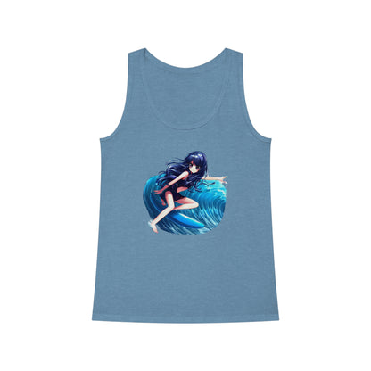 Surfer Girl Anime Tank Top | Beach Surf Tee | Summer Casual Hangout Tee