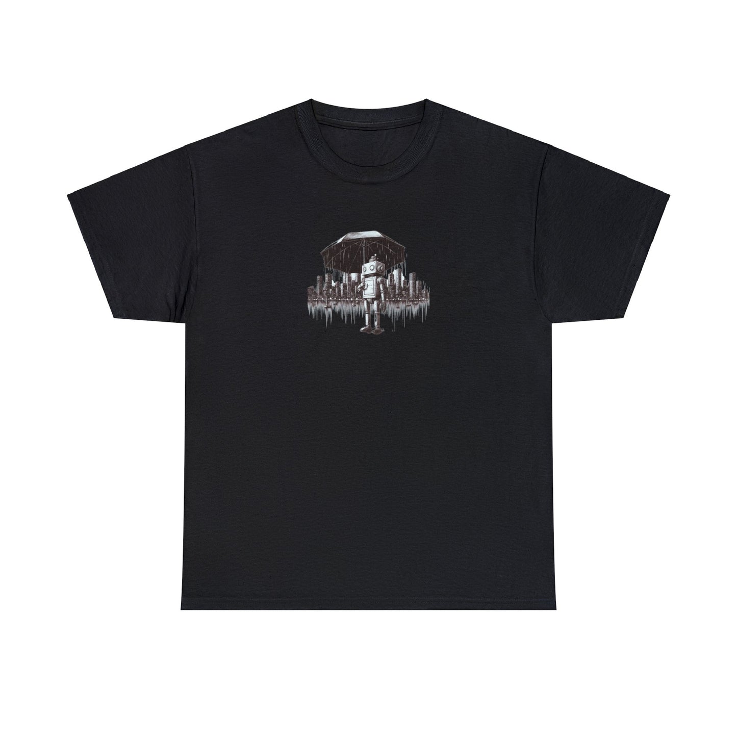 Robot in the Rain" T-Shirt: Embrace Solitude and Self-Contemplation