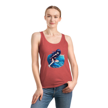 Surfer Girl Anime Tank Top | Beach Surf Tee | Summer Casual Hangout Tee