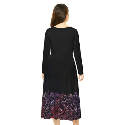 Women's Long Sleeve Tribal Paisley Dress