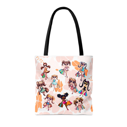 Chic Shopping Girl Tote Bag | Groceries, Gym, Beach, Shopping Tote | Environmentally Friendly, Recycle, Reuse
