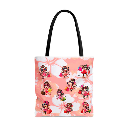 Floral Hawaiian Monkey Tote Bag | Groceries, Gym, Beach, Shopping Tote | Environmentally Friendly, Recycle, Reuse