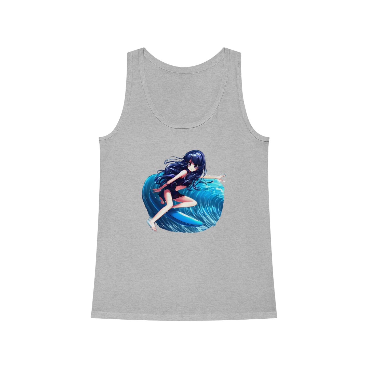 Surfer Girl Anime Tank Top | Beach Surf Tee | Summer Casual Hangout Tee