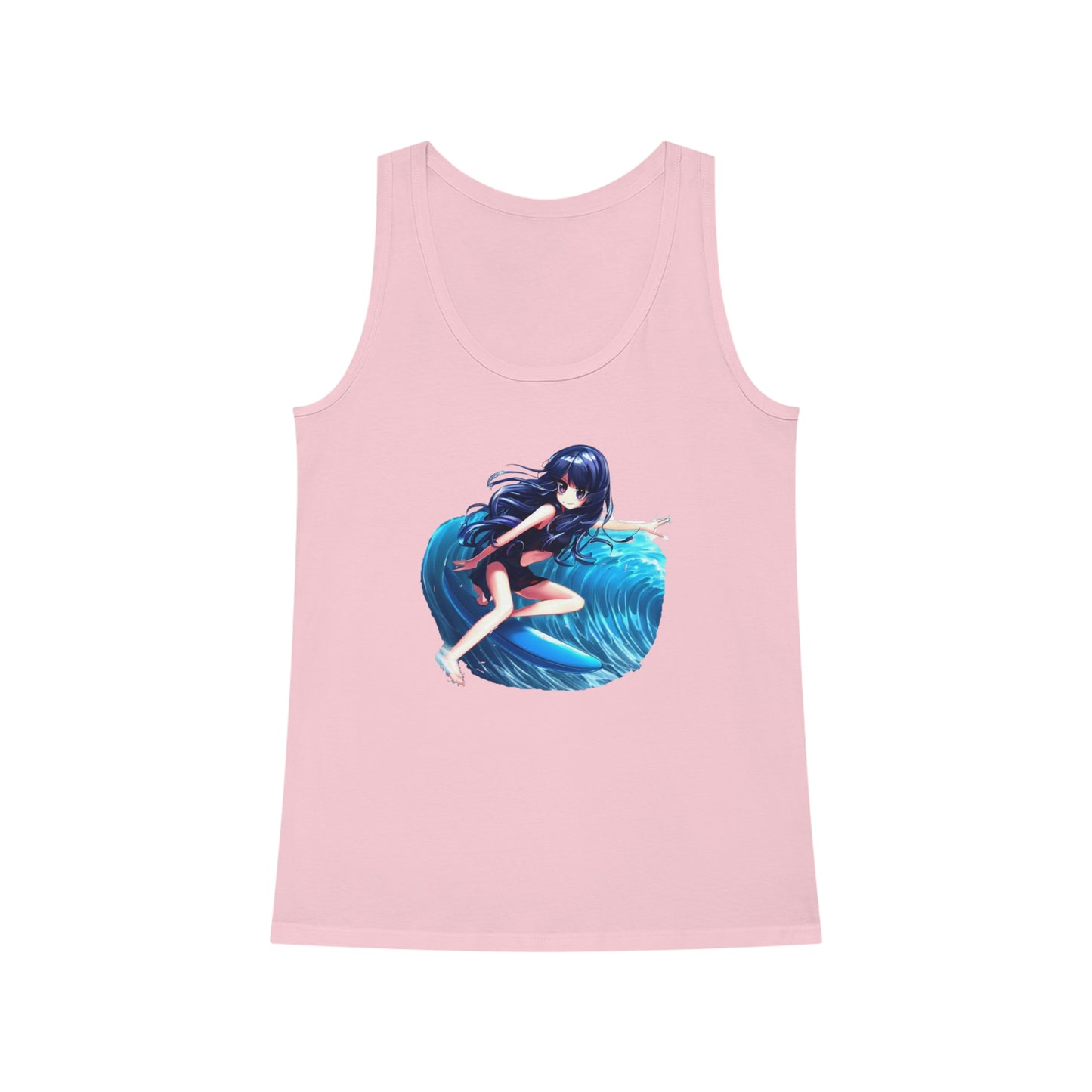 Surfer Girl Anime Tank Top | Beach Surf Tee | Summer Casual Hangout Tee