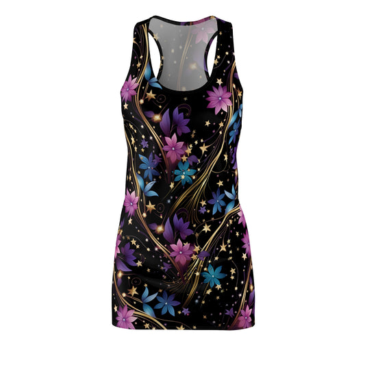 Floral Stars Print Women's Racerback Dress