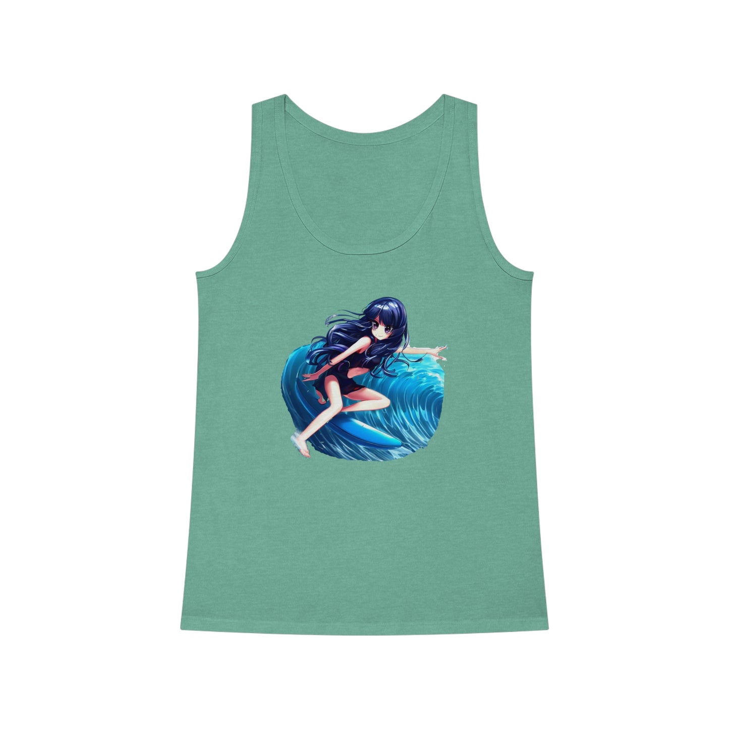 Surfer Girl Anime Tank Top | Beach Surf Tee | Summer Casual Hangout Tee