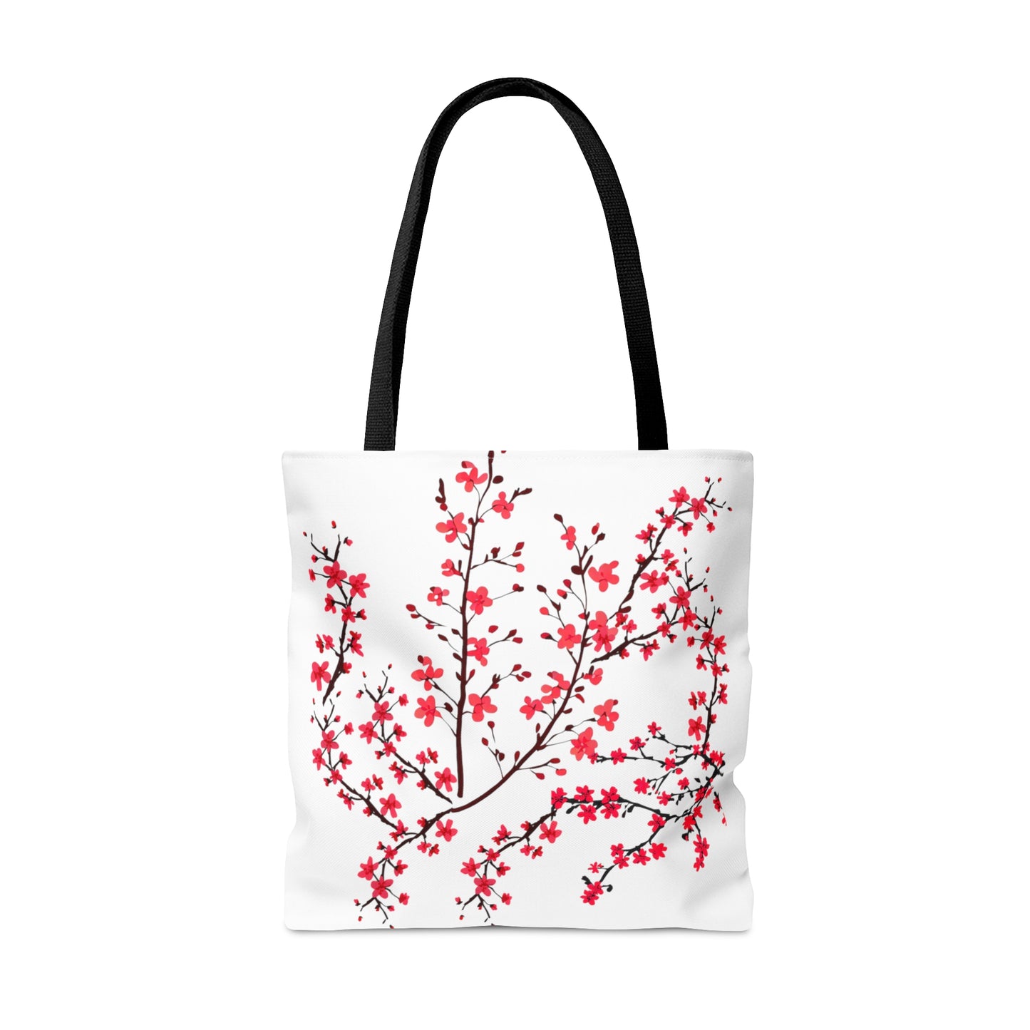 Red Cherry Blossom Renewal Tote Bag | Groceries, Gym, Beach, Shopping Tote | Environmentally Friendly, Recycle, Reuse