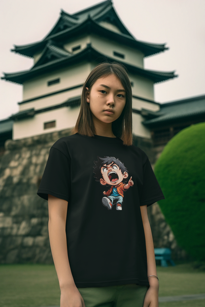 Mood of the Day Anime T-Shirt, Japanese Anime Style Boy Cool Graphic Tee Pop Art Manga Shirt Streetwear Casual T Shirt Unique Design