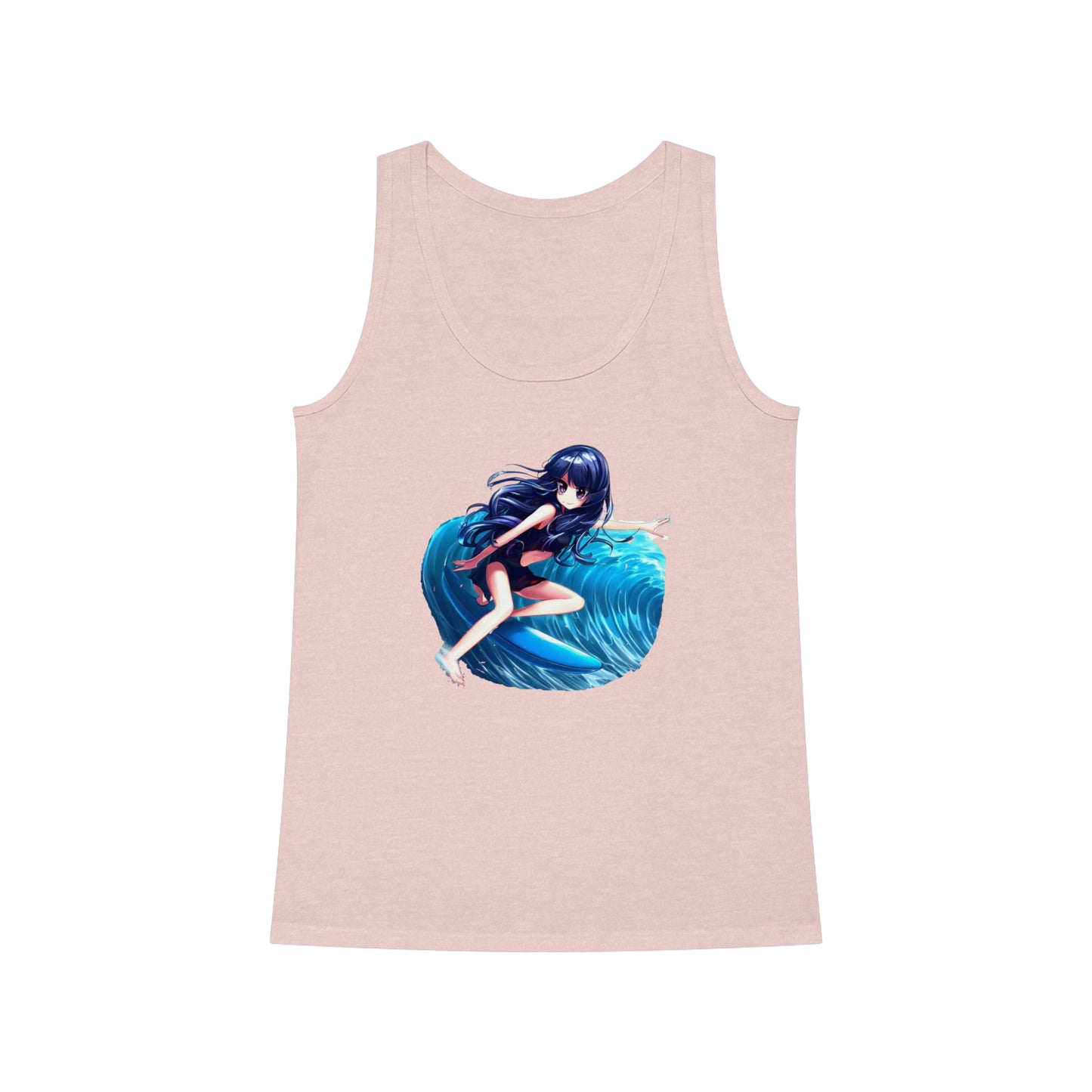 Surfer Girl Anime Tank Top | Beach Surf Tee | Summer Casual Hangout Tee