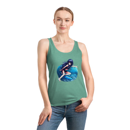 Surfer Girl Anime Tank Top | Beach Surf Tee | Summer Casual Hangout Tee