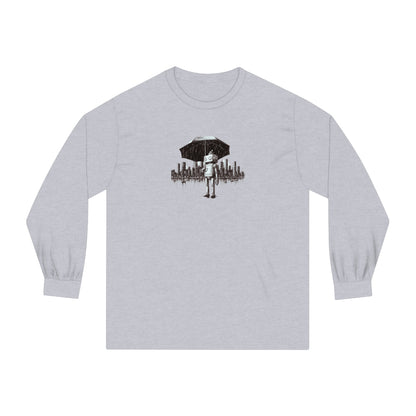 Robot in the Rain Long Sleeve T-Shirt: Embrace Solitude and Self-Contemplation