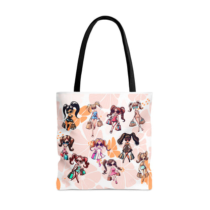 Chic Shopping Girl Tote Bag | Groceries, Gym, Beach, Shopping Tote | Environmentally Friendly, Recycle, Reuse