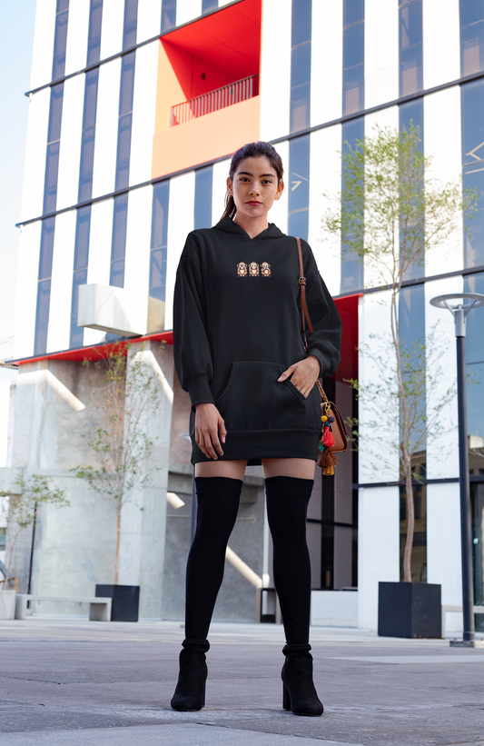 3 Monkeys Hoodie Dress