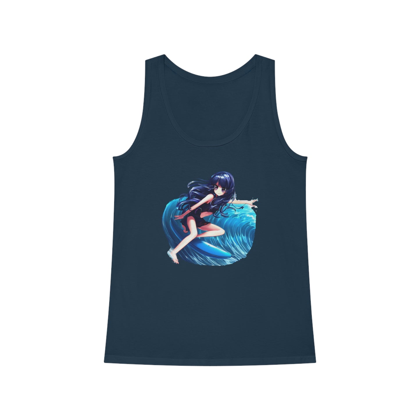Surfer Girl Anime Tank Top | Beach Surf Tee | Summer Casual Hangout Tee