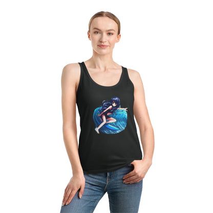 Surfer Girl Anime Tank Top | Beach Surf Tee | Summer Casual Hangout Tee