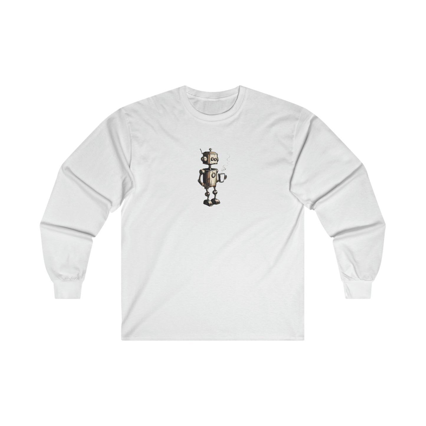 Caffeine Fuel Cotton Long Sleeve Tee | Coffee, Caffeine Lovers | Casual Hangout Streetwear T-Shirts | Gift Shirt