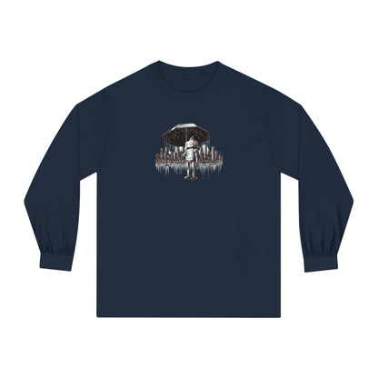 Robot in the Rain Long Sleeve T-Shirt: Embrace Solitude and Self-Contemplation