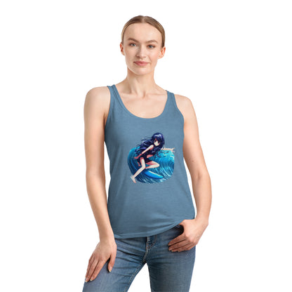 Surfer Girl Anime Tank Top | Beach Surf Tee | Summer Casual Hangout Tee