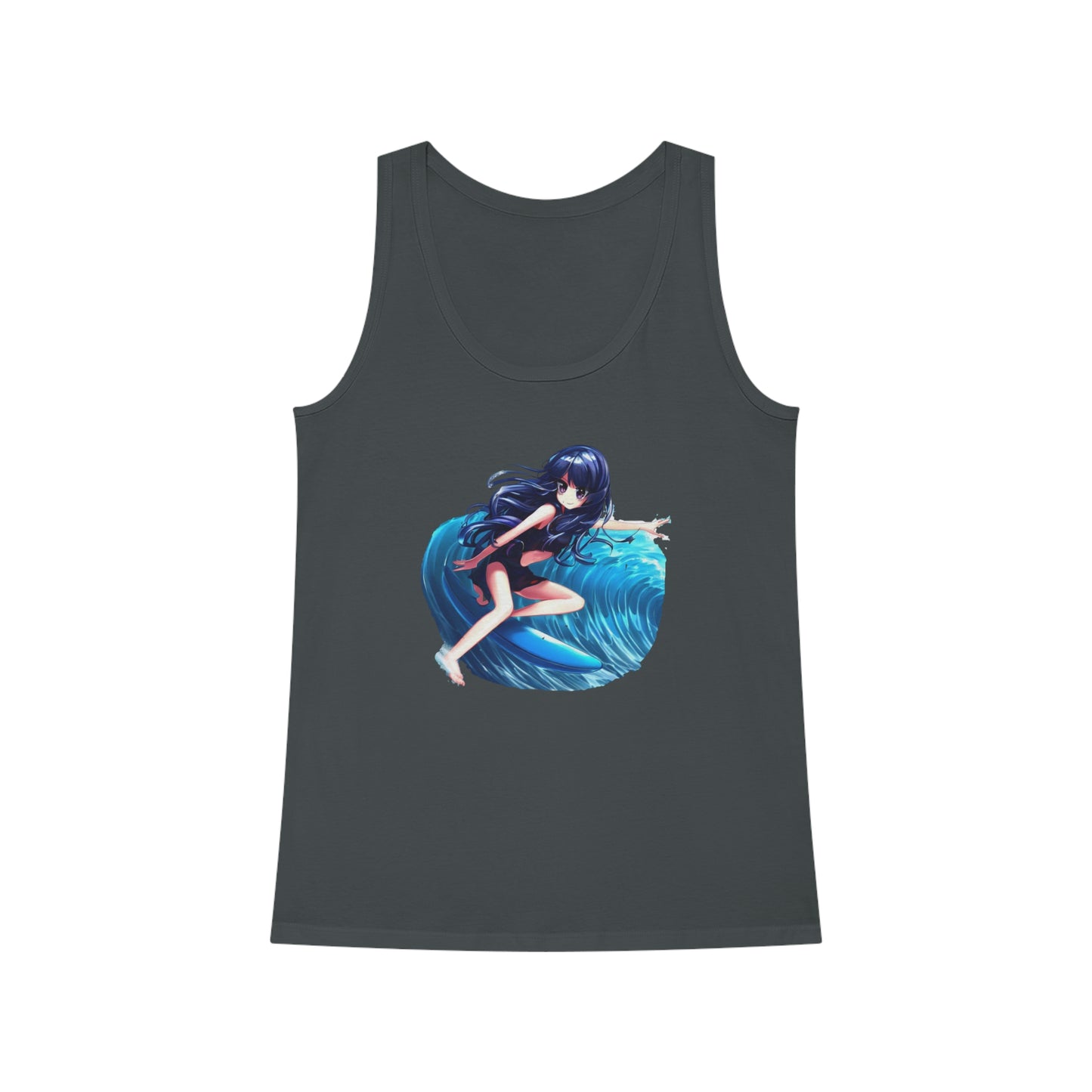 Surfer Girl Anime Tank Top | Beach Surf Tee | Summer Casual Hangout Tee