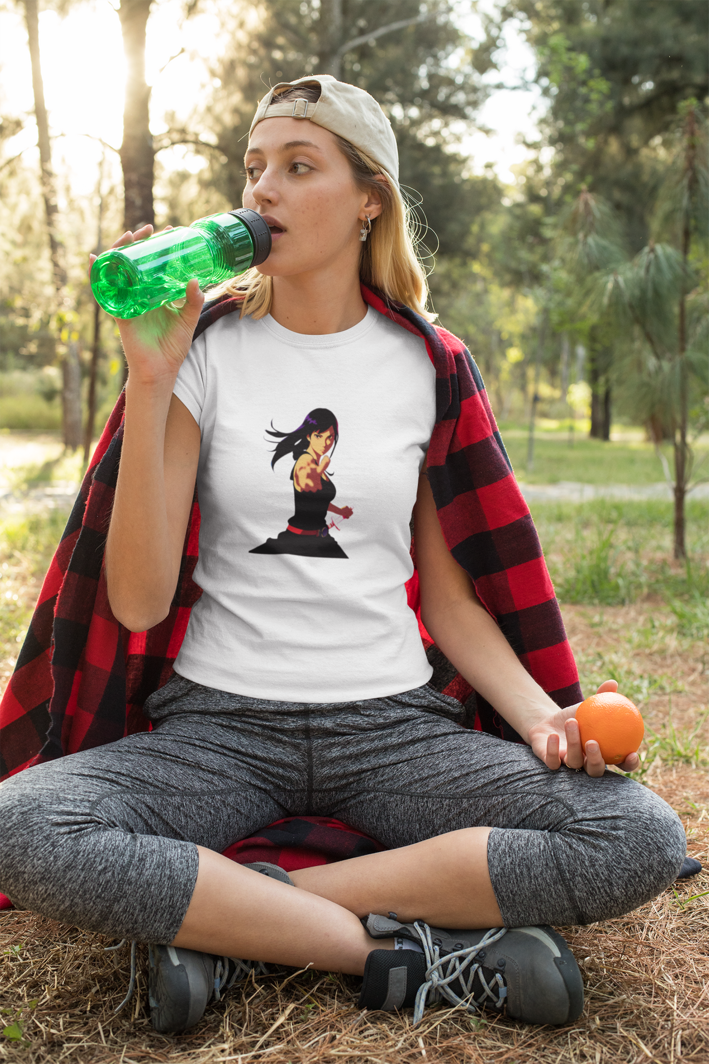 Anime Inner Warrior Girl Tee | Hip Cool Summer Casual Hangout T-Shirt | Workout Beach Tee