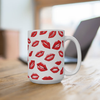 Lipstick Kisses for Your Morning Bliss Mugs (11oz\15oz\20oz) Lipstick Mug Gift for Her Girlfriend Wife Mothers Office Coworker All Occasions