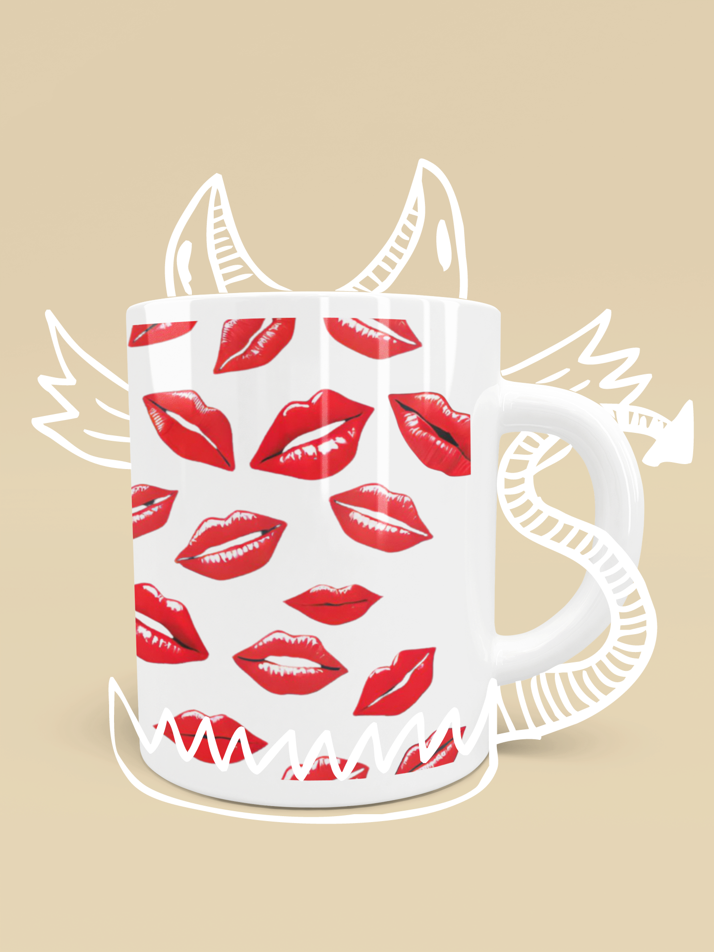 Lipstick Kisses for Your Morning Bliss Mugs (11oz\15oz\20oz) Lipstick Mug Gift for Her Girlfriend Wife Mothers Office Coworker All Occasions
