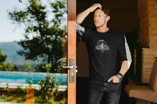 Robot in the Rain Long Sleeve T-Shirt: Embrace Solitude and Self-Contemplation