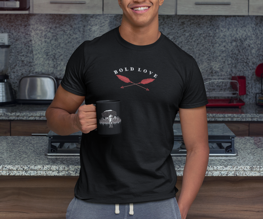 Robot in the Rain Black Mug, 15oz/Coffee Lovers/Gift Mug