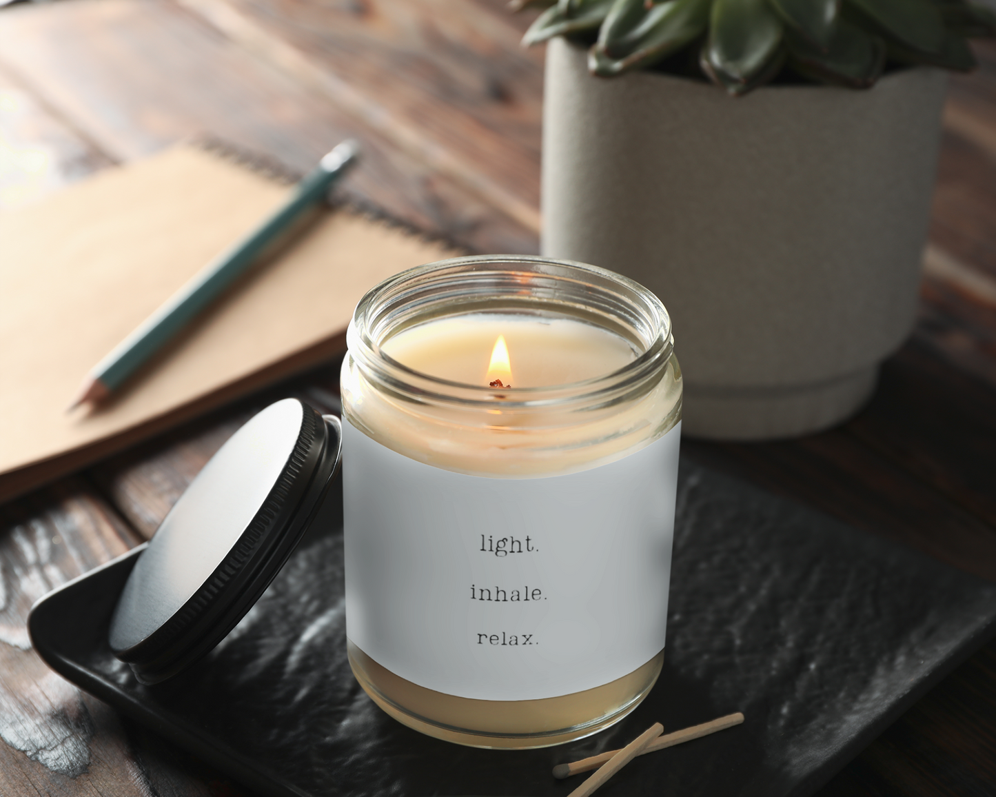 Relaxing Scented Soy Candle, 9oz | Essential Oils Candle